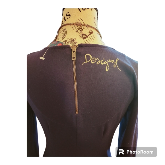 NWOT Desigual Ymanga Knit Dress Geometric Square Multi Color Navy 🔵 Bodycon. - Picture 6 of 10